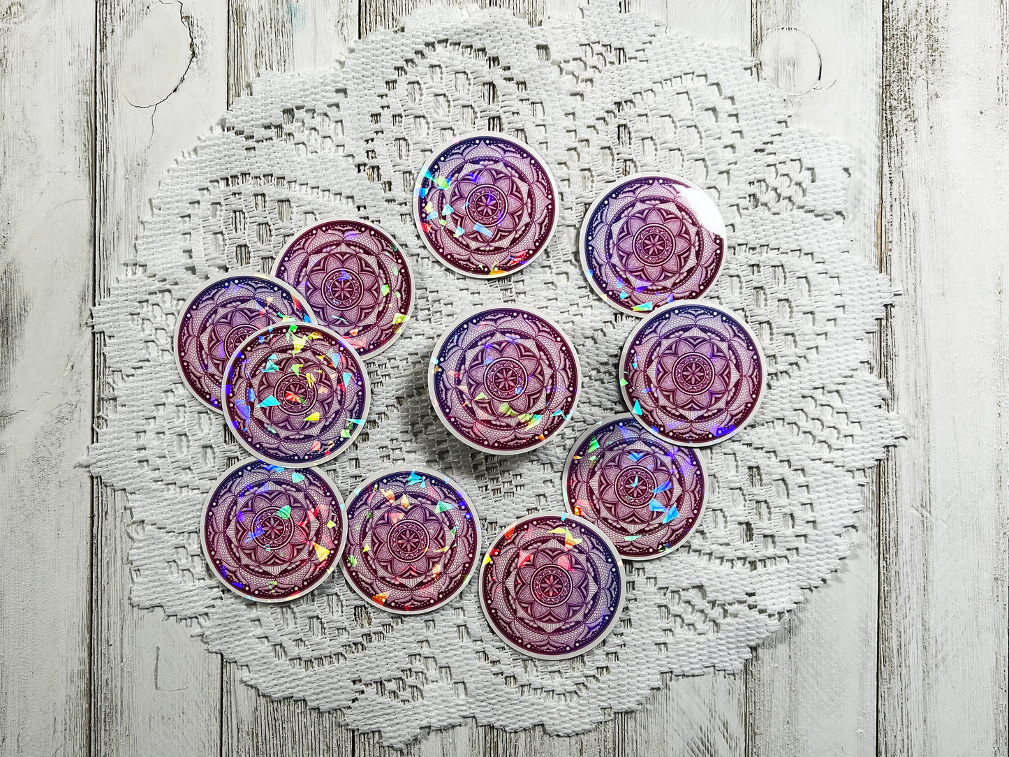 Jewel Toned Mandala Die-Cut Sticker
