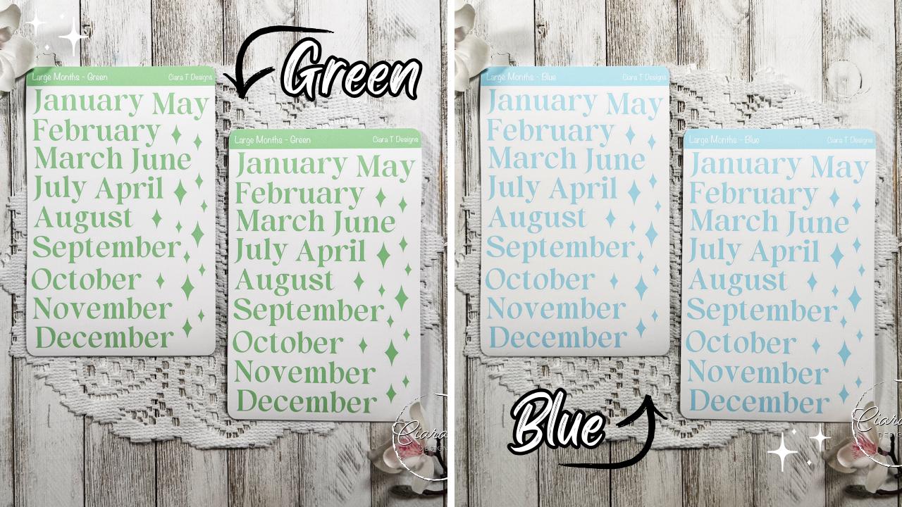 Months of the Year Rainbow Coloured Sticker Sheet