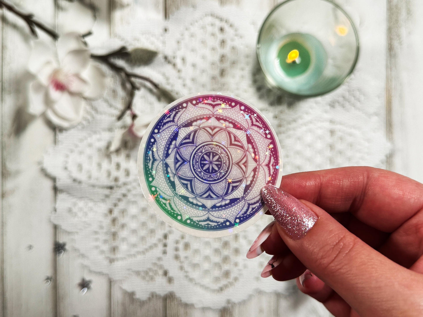 Tri-Coloured Mandala Die-Cut Sticker