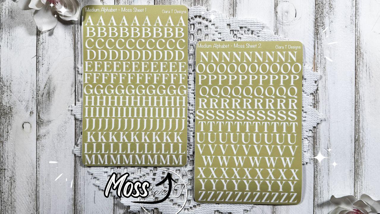 Medium Candy Background Serif Alphabet Sticker Sheet