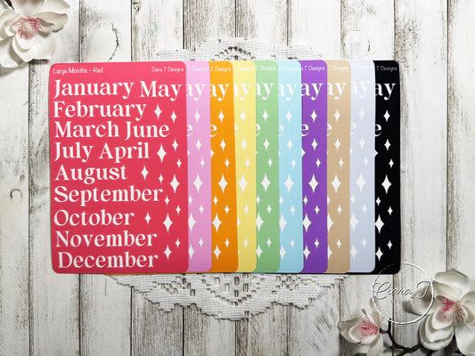 Large Rainbow Background Months of the Year Rainbow Sticker Sheet