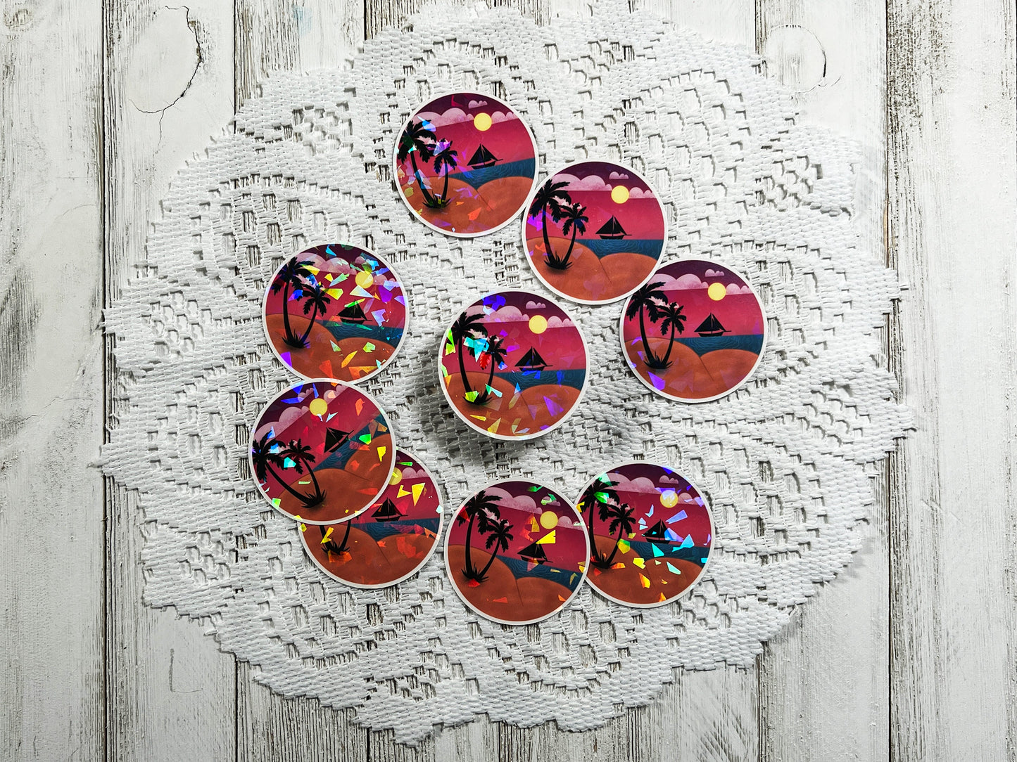 Beach Bum Die-cut Sticker with White Border