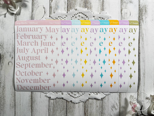 Large Candy Coloured Months Sticker Sheet