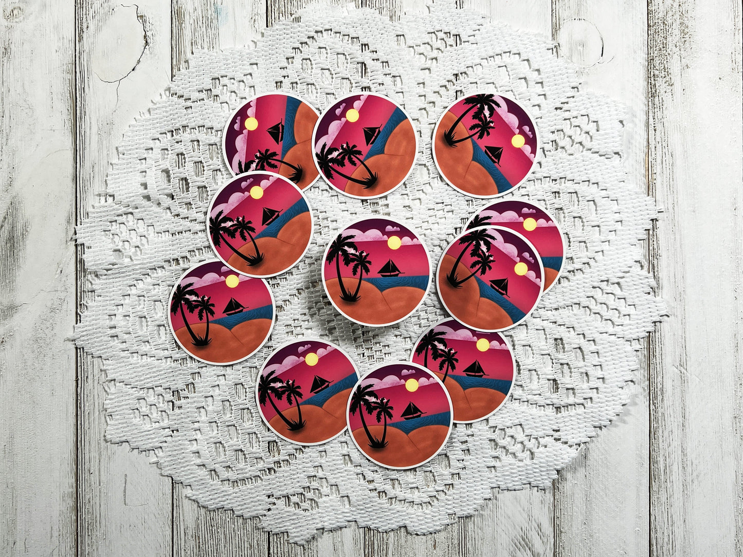 Beach Bum Die-cut Sticker with White Border