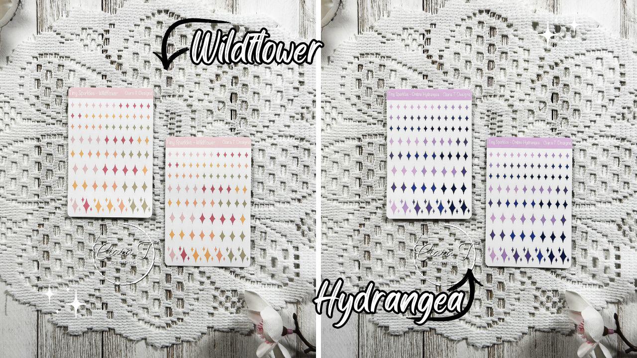 Tiny Ombre Candy Coloured Sparkle Sticker Sheet