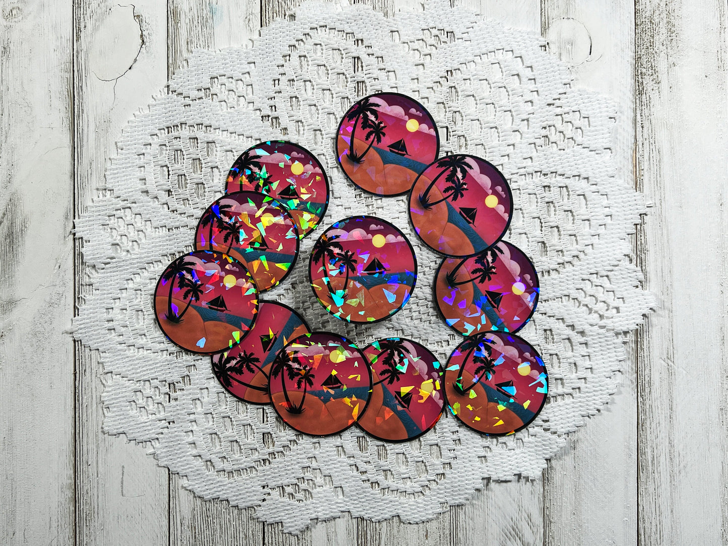 Beach Bum Die-cut Sticker with Black Border