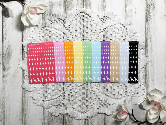 Tiny Rainbow Background Sparkle Sticker Sheet