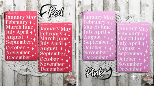 Large Rainbow Background Months of the Year Rainbow Sticker Sheet