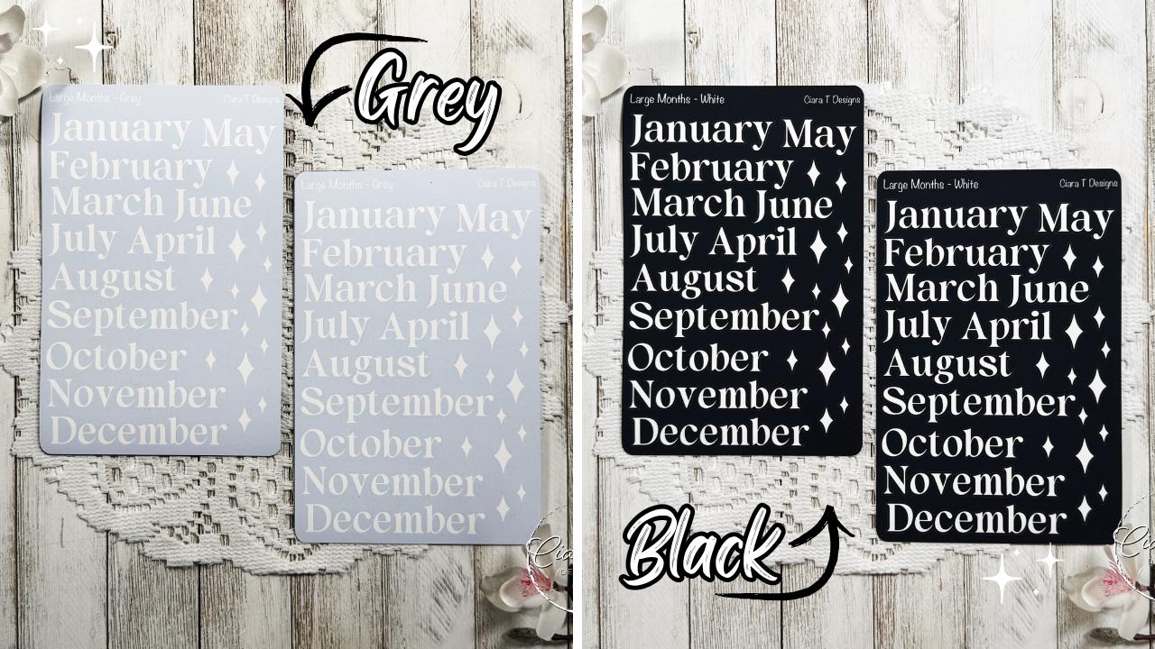 Large Rainbow Background Months of the Year Rainbow Sticker Sheet