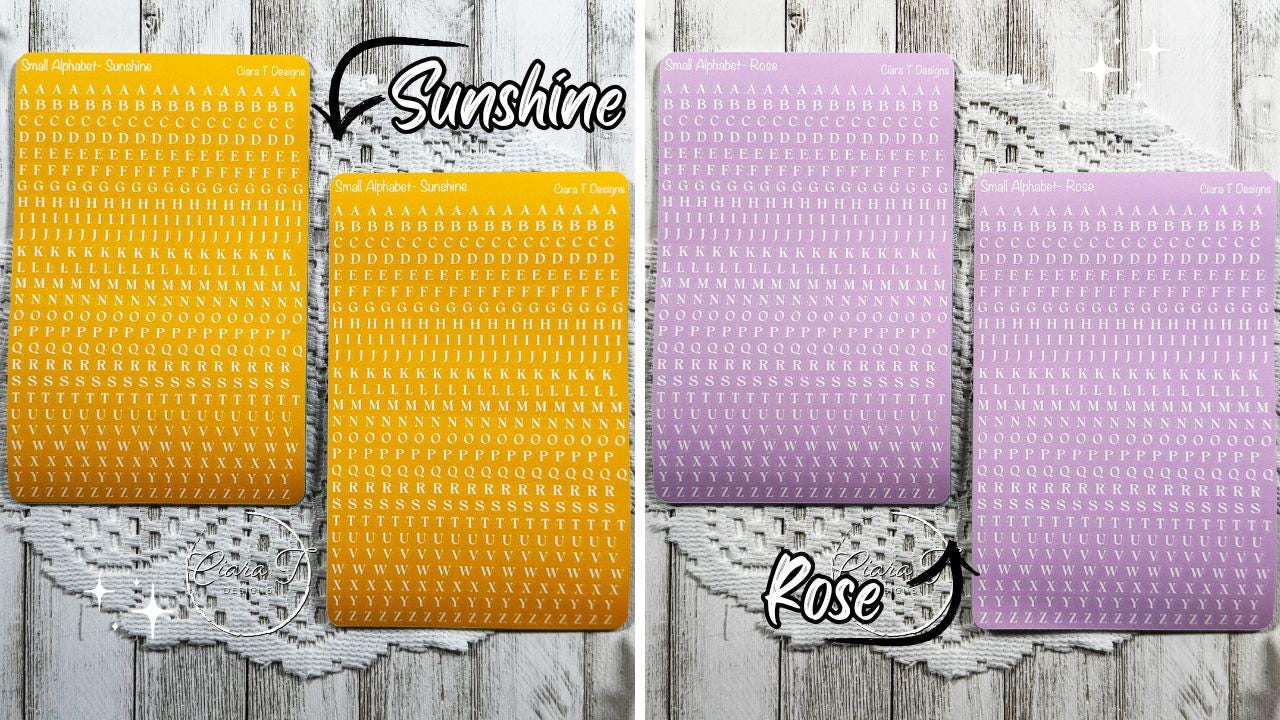 Small Candy Background Serif Alphabet Sticker Sheet