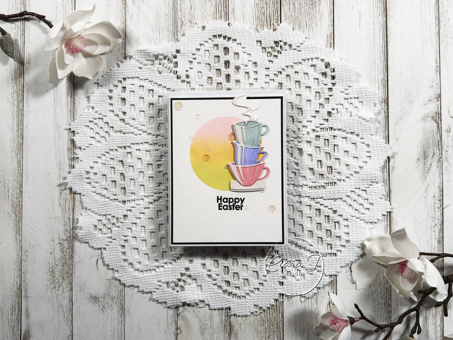 Ink-Blended Tea Cup Easter Card