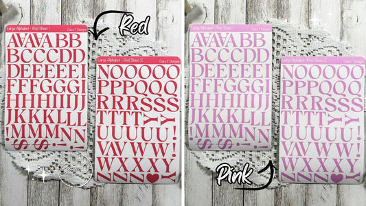 Large Rainbow Coloured Serif Alphabet Sticker Sheet