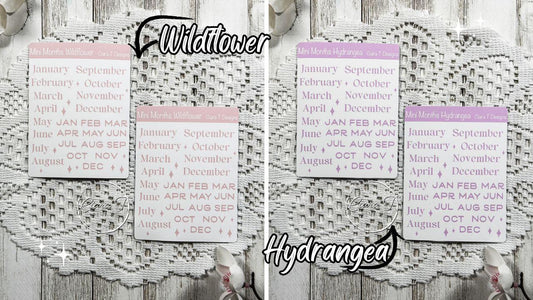 Mini Candy Coloured Months of the Year Sticker Sheet