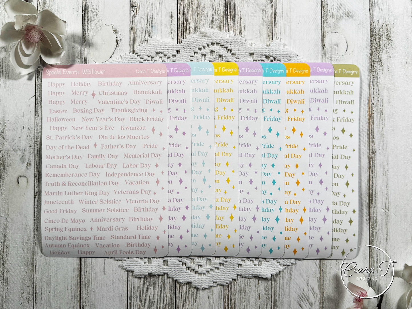 Large Candy Coloured Special Events Sticker Sheet