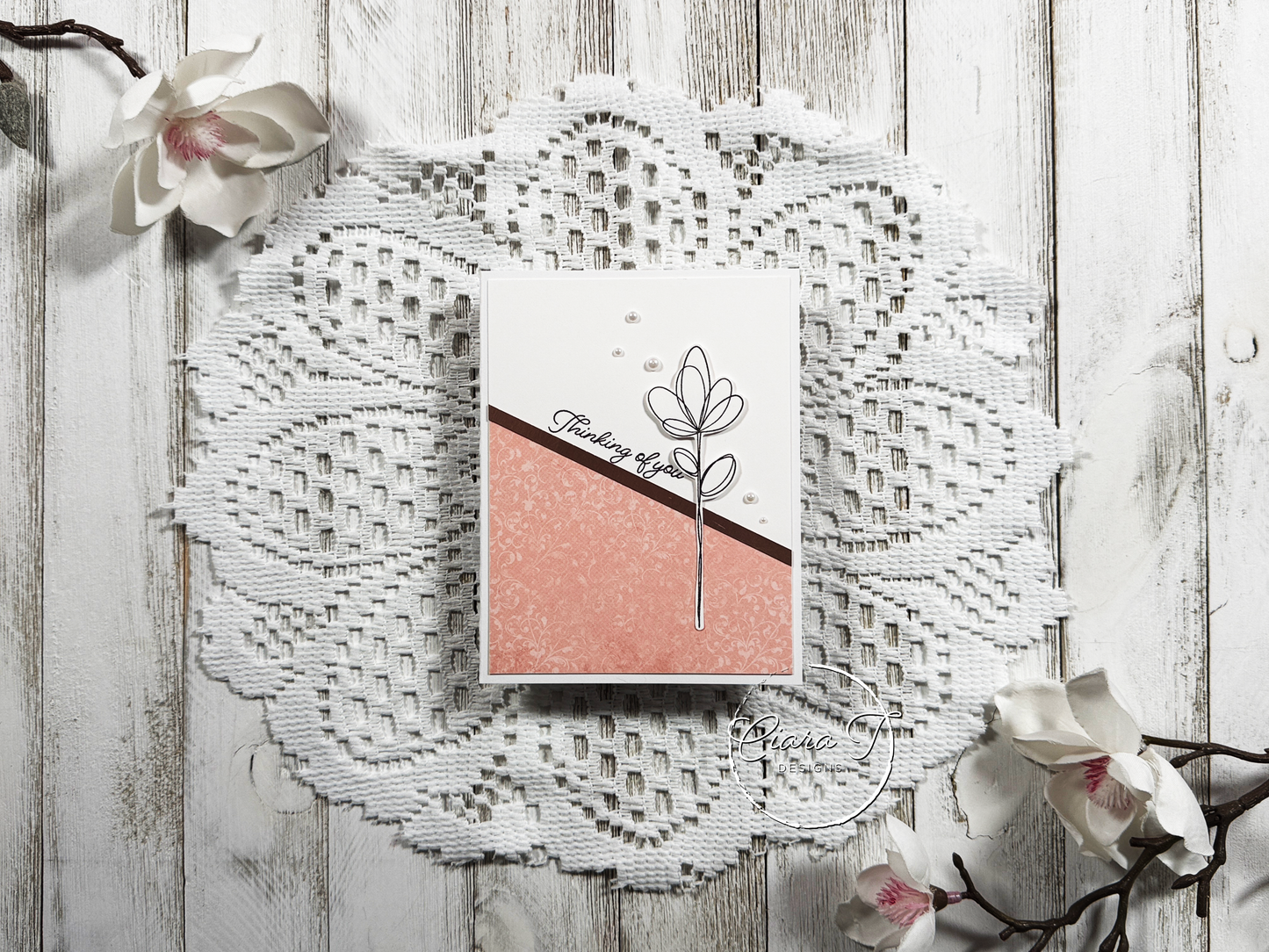 Pattern Paper Floral Thinking of You Card