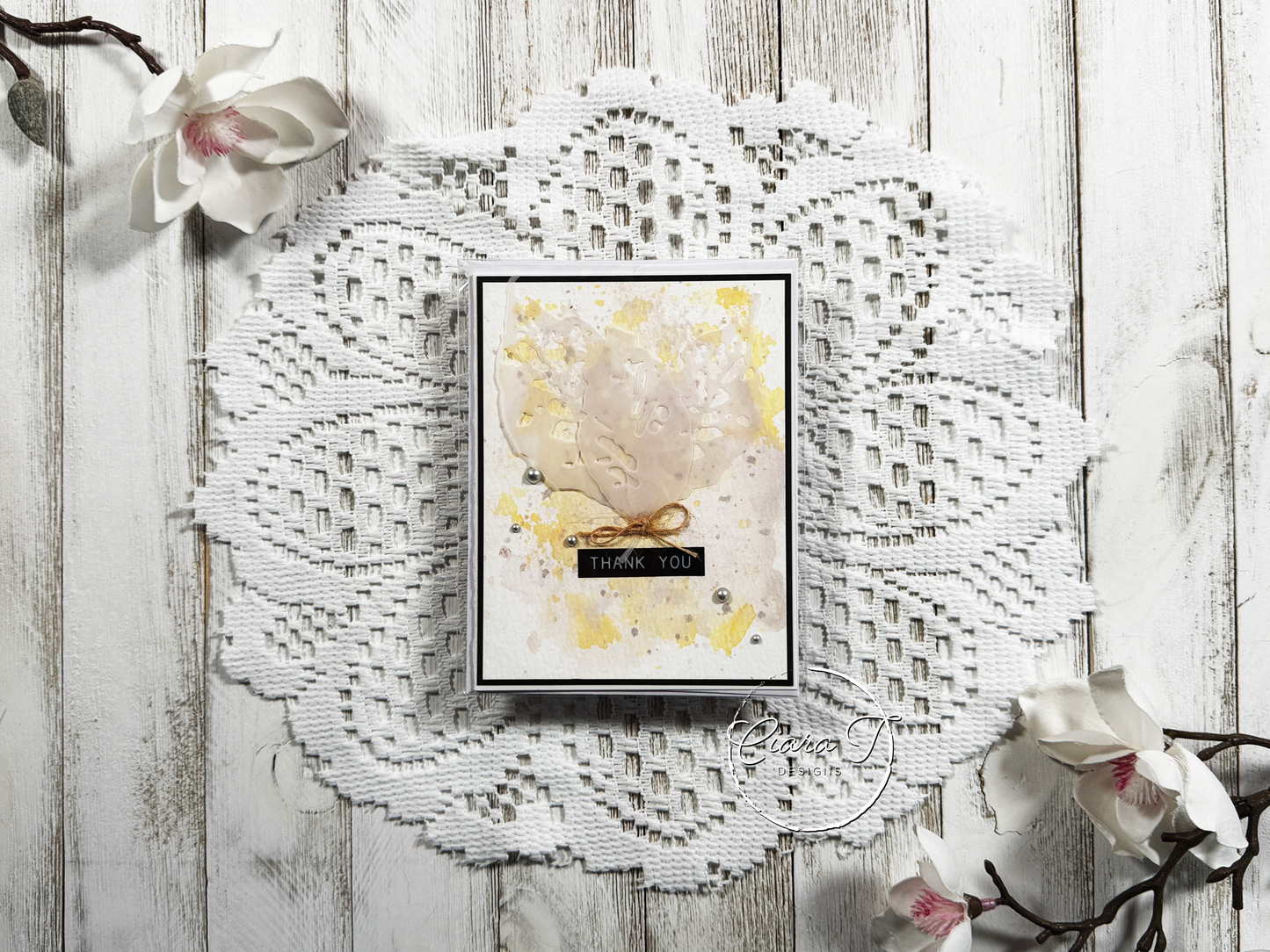 Yellow & Grey Thank You Card