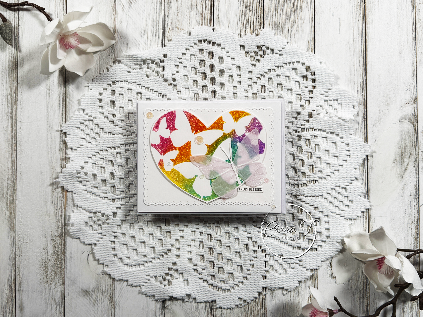 Paste Heart & Butterflies Miscellaneous Card
