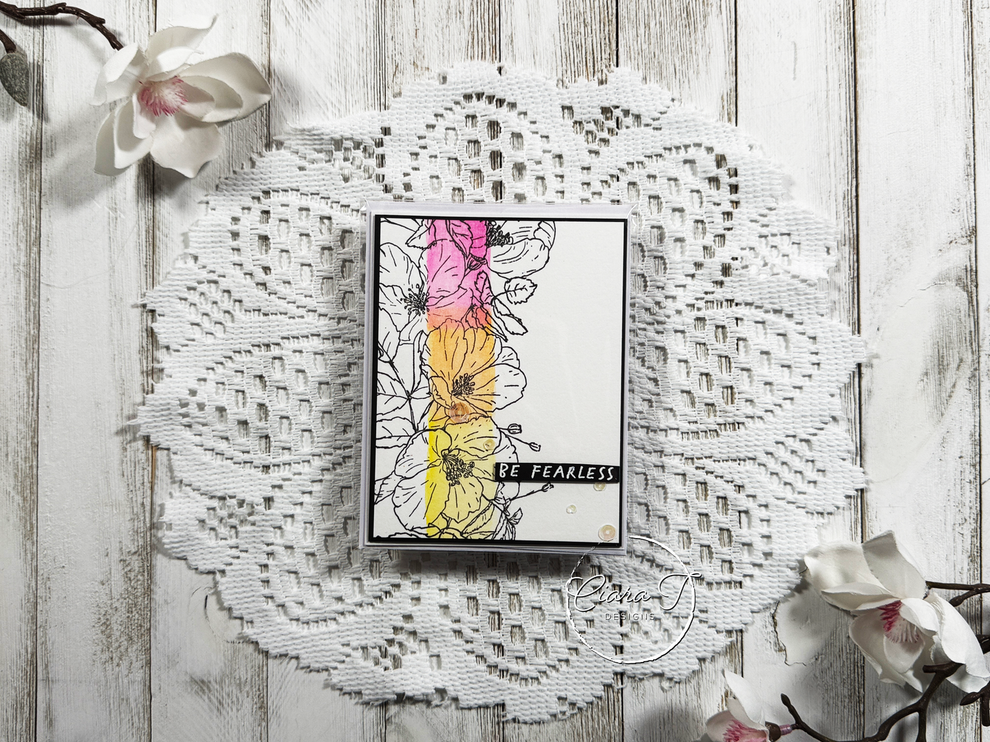 Warm Watercolour Strip Inspirational Card