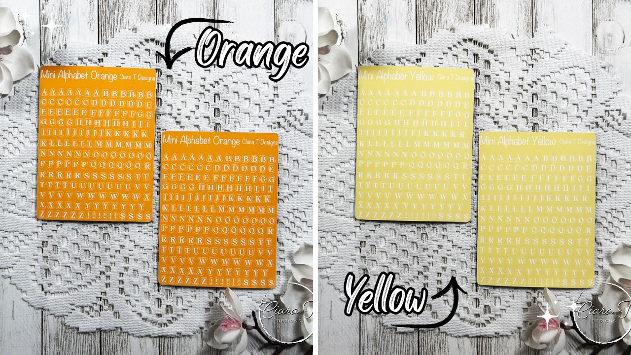 Mini Rainbow Background Serif Alphabet Sticker Sheet