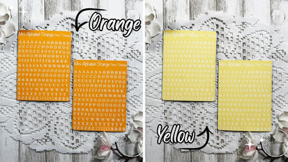 Mini Rainbow Background Serif Alphabet Sticker Sheet