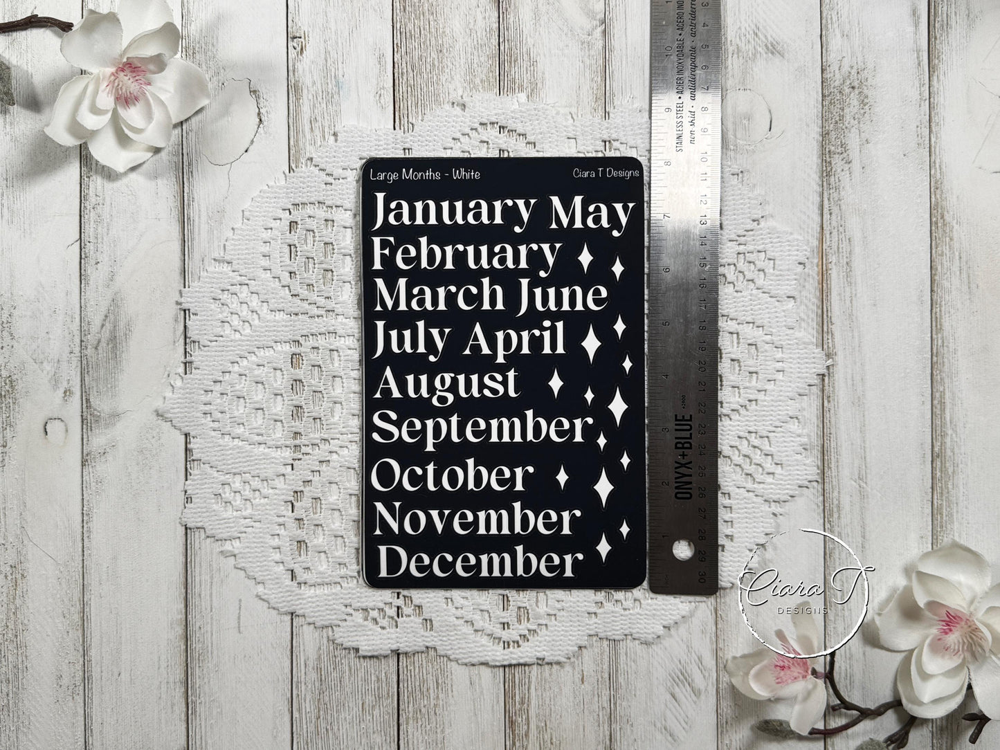 Large Rainbow Background Months of the Year Rainbow Sticker Sheet