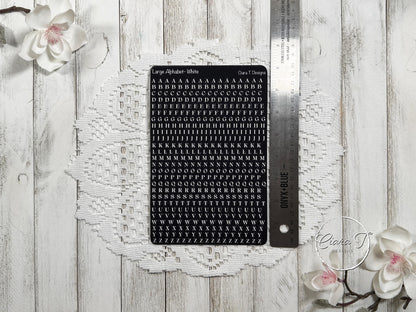 Small Rainbow Background Serif Alphabet Sticker Sheet,