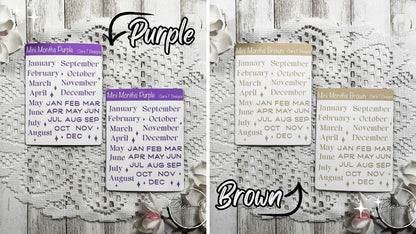 Mini Rainbow Coloured Months of the Year Sticker Sheet