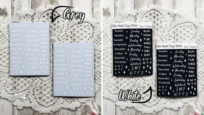 Mini Rainbow Background Week Days Sticker Sheet