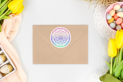 Tri-Coloured Mandala Die-Cut Sticker