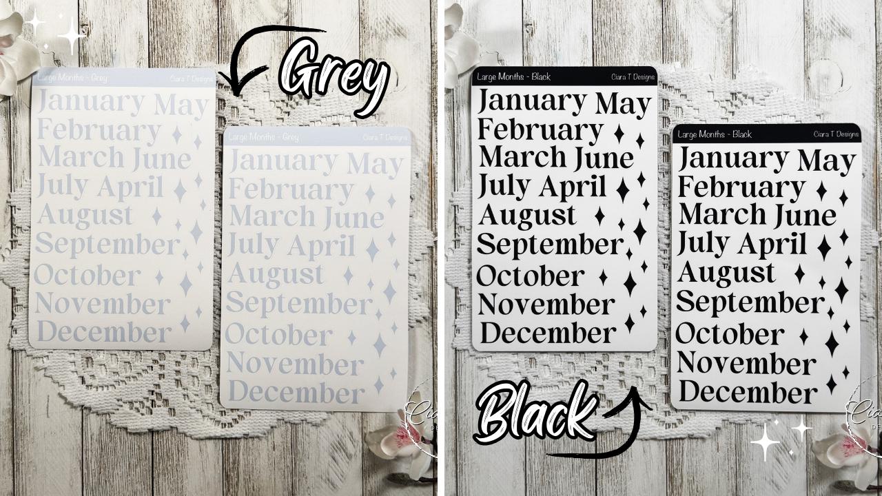 Months of the Year Rainbow Coloured Sticker Sheet