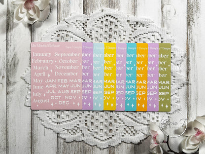 Mini Candy Background Months of the Year Sticker Sheet