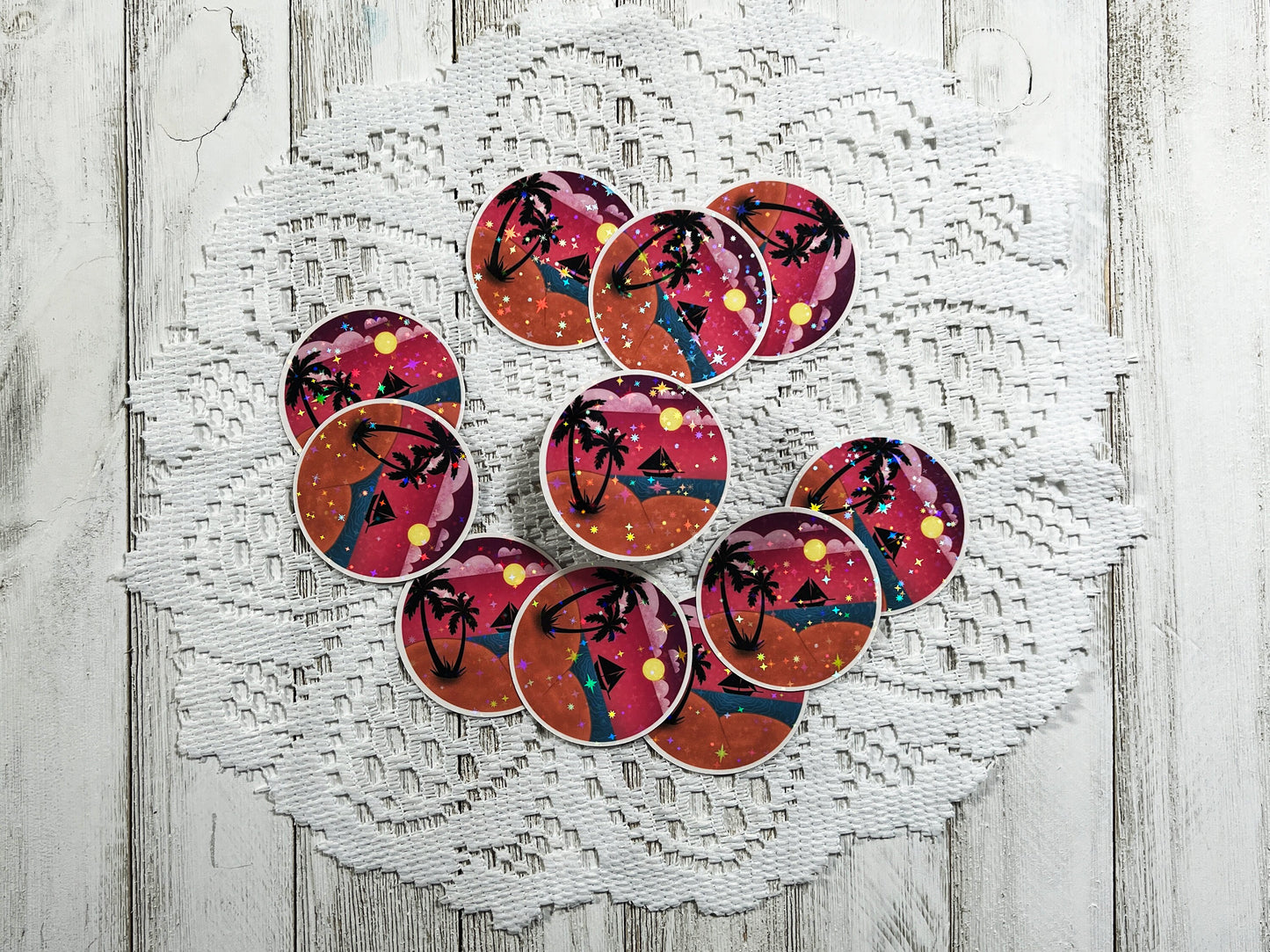 Beach Bum Die-cut Sticker with White Border