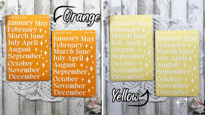 Large Rainbow Background Months of the Year Rainbow Sticker Sheet