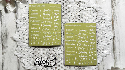 Mini Candy Background Week Days Sticker Sheet