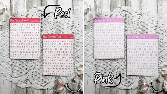 Mini Rainbow Coloured Small Serif Alphabet Sticker Sheet