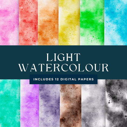 Digital Light Watercolour Pattern Paper Pack