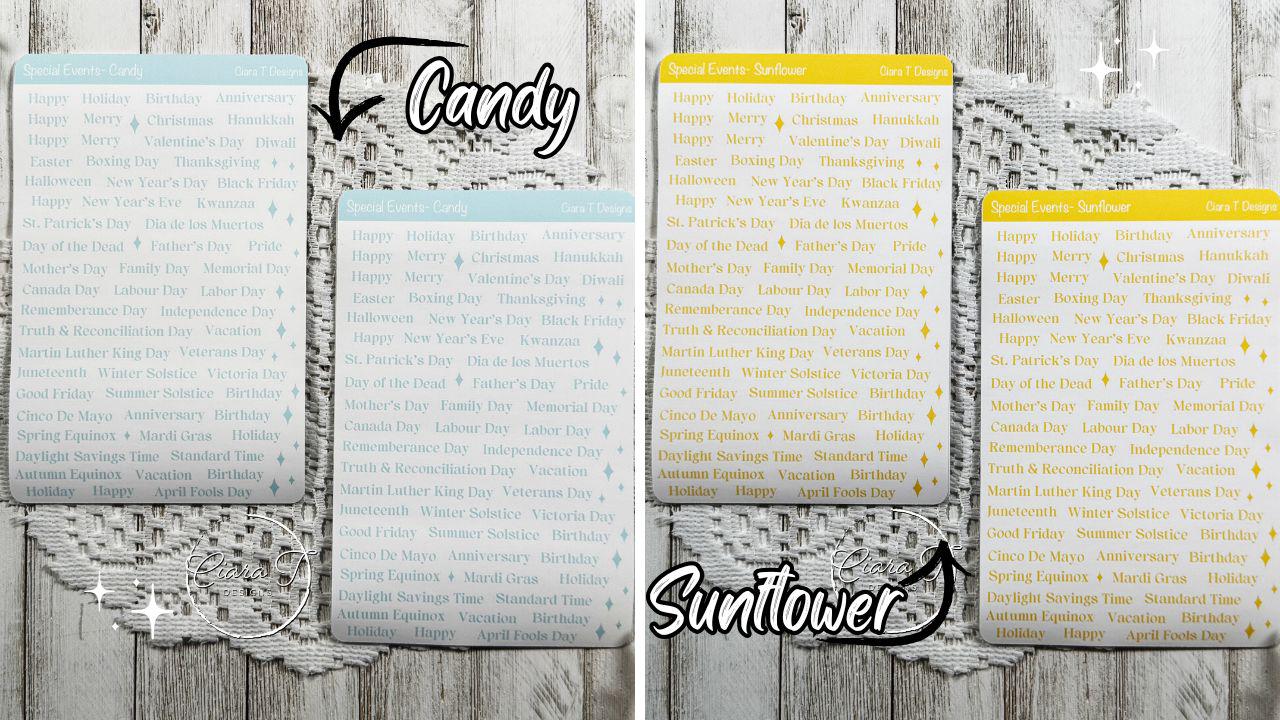 Large Candy Coloured Special Events Sticker Sheet