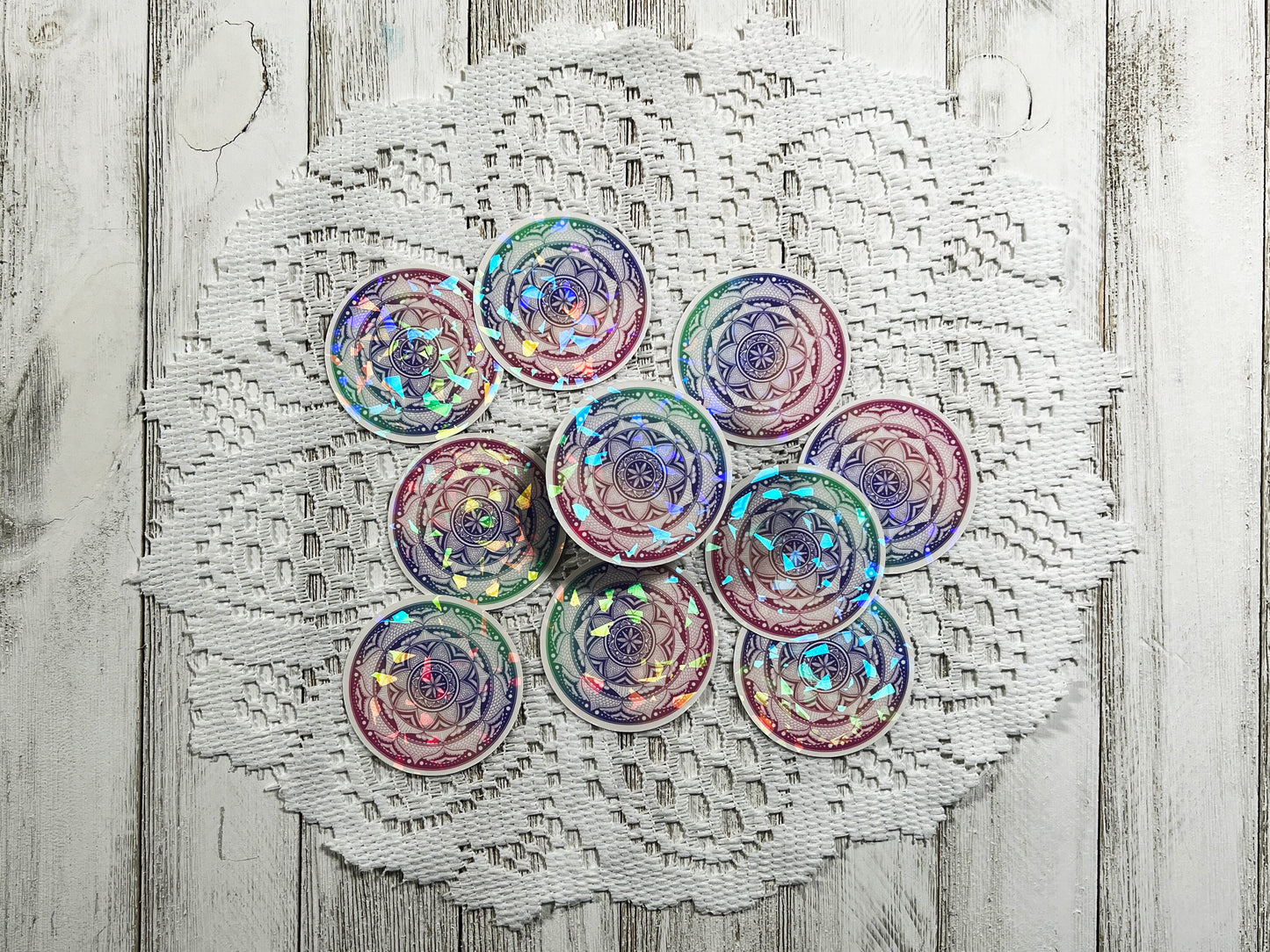 Tri-Coloured Mandala Die-Cut Sticker