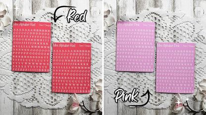 Mini Rainbow Background Serif Alphabet Sticker Sheet