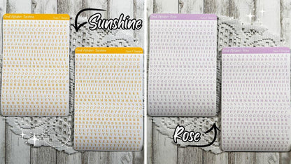 Candy Coloured Small Serif Alphabet Full Sticker Sheet