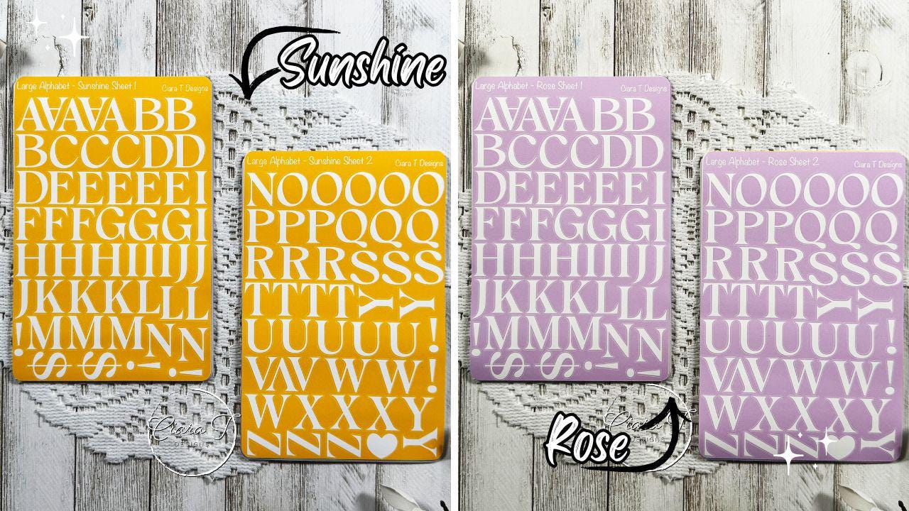 Large Candy Background Serif Alphabet Sticker Sheet