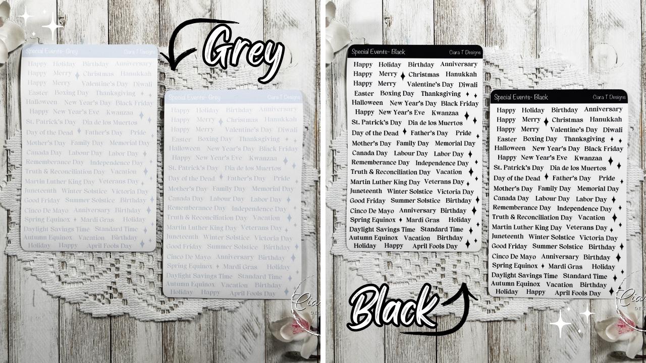 Special Events Rainbow Coloured Sticker Sheet