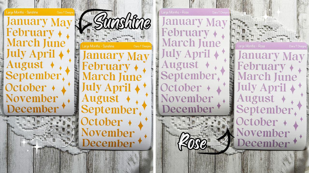 Large Candy Coloured Months Sticker Sheet