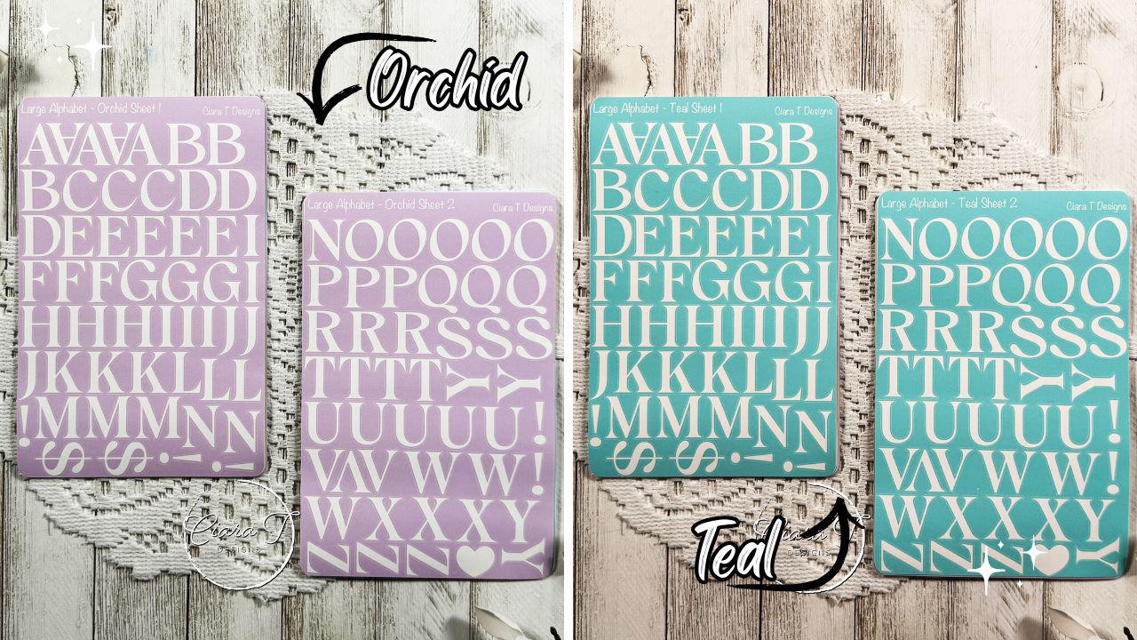 Large Candy Background Serif Alphabet Sticker Sheet