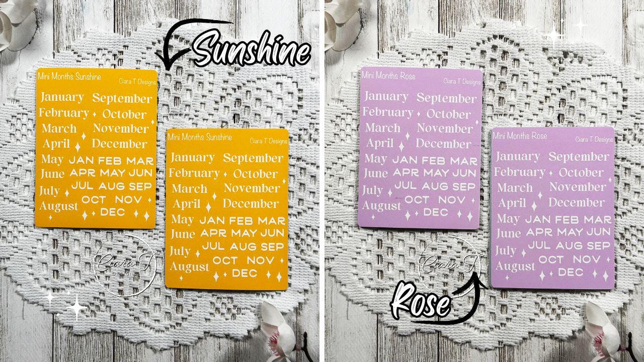 Mini Candy Background Months of the Year Sticker Sheet