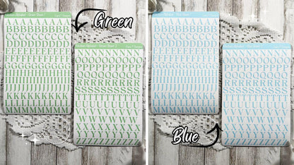 Medium Rainbow Coloured Serif Alphabet Sticker Sheet