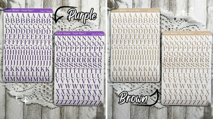 Medium Rainbow Coloured Serif Alphabet Sticker Sheet