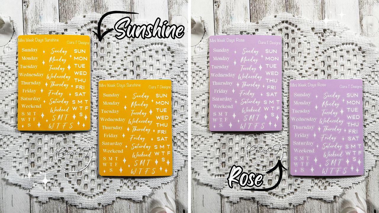 Mini Candy Background Week Days Sticker Sheet
