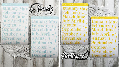 Large Candy Coloured Months Sticker Sheet