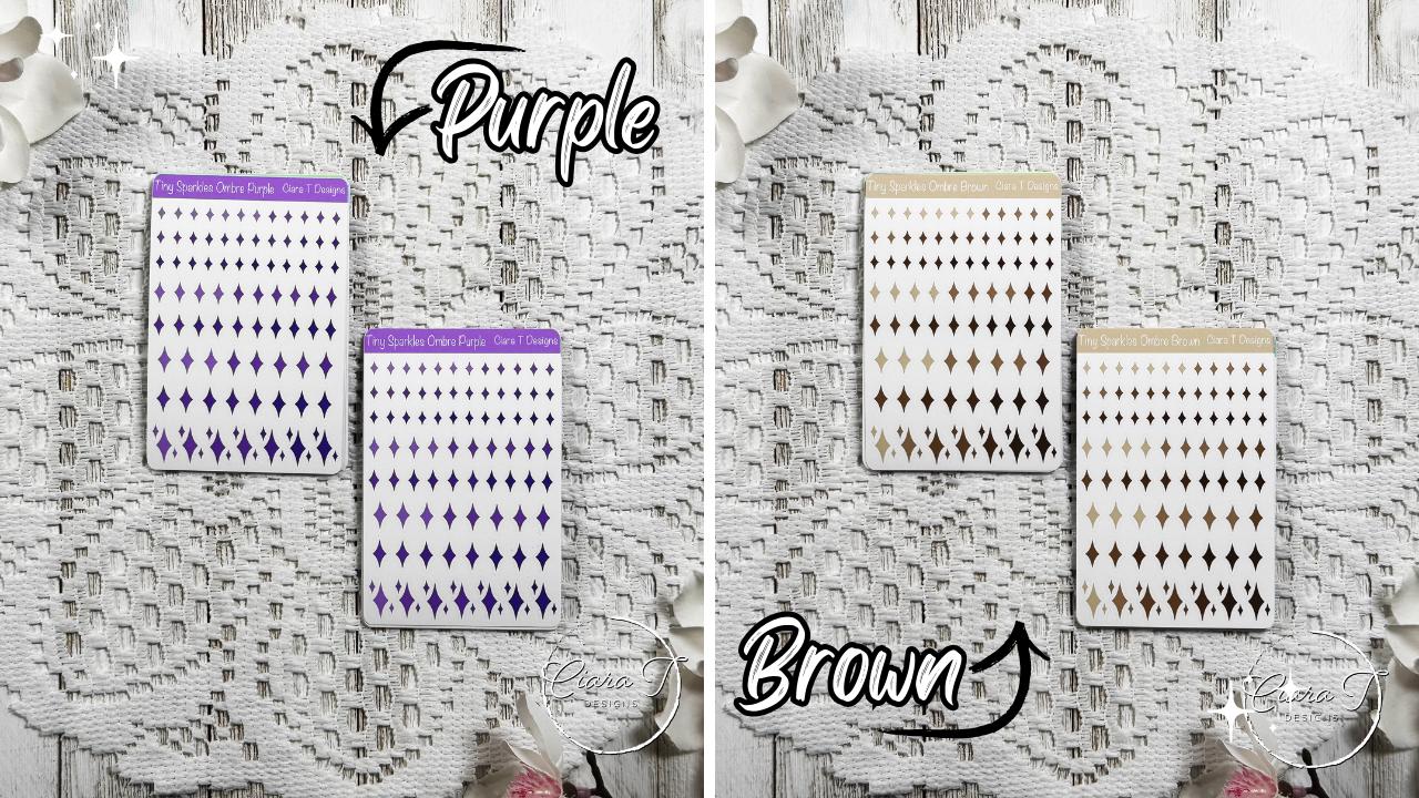 Tiny Rainbow Ombre Sparkle Sticker Sheet